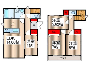 一ノ割2丁目貸家の物件間取画像